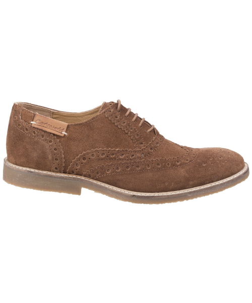 Cotsworld Chatsworth Brogue Suede Wingtip Shoes Camel - Bennevis Clothing