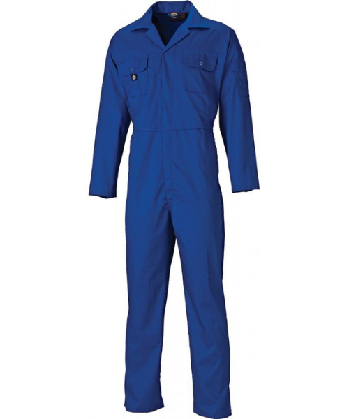Dickies Redhawk Economy Stud Front Overall Coverall Suit Royal Blue FREE BEANIE 