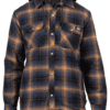 Fleece Hood Flannel Shirt Jacket Dickies Navy Brown 3