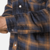 Fleece Hood Flannel Shirt Jacket Dickies Navy Brown 7