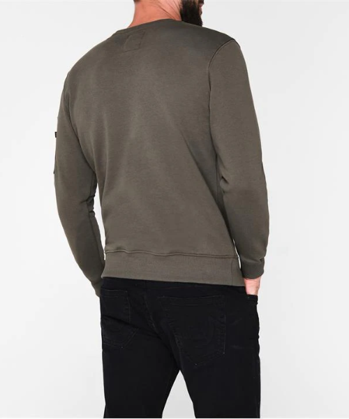 Alpha Industries NASA Reflective Sweater Dark Olive - Bennevis Clothing